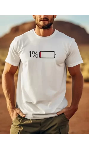 Baskılı Oversize Bisiklet Yaka T-shirt - Beyaz