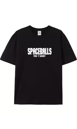Baskılı Oversize Bisiklet Yaka T-shirt - Siyah