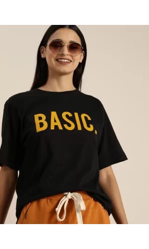 Baskılı T-shirt - Siyah