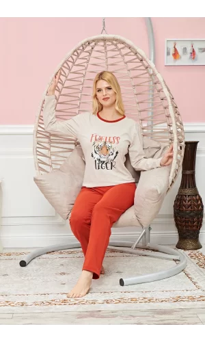 Bayan Uzun Kollu Pijama Takımı Model no 7591