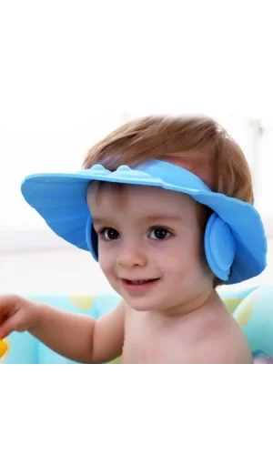 BEBEK BANYO ŞAPKASI DÜĞMELI KULAKLIKLI