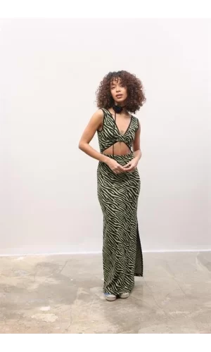 Bellatrix Cut Out Jakarlı Elbise 2677-8