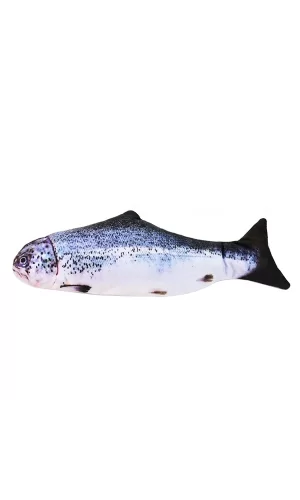 Benekli Peluş Balık Çanlı Kedi Oyuncağı 6-20 cm Mavi