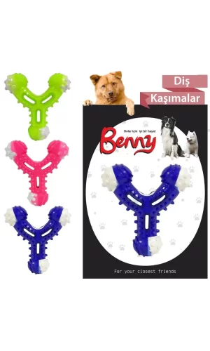 Benny Diş Kaşıma Köpek Oyuncağı Çatal 11 cm Çeşitli Renklerde