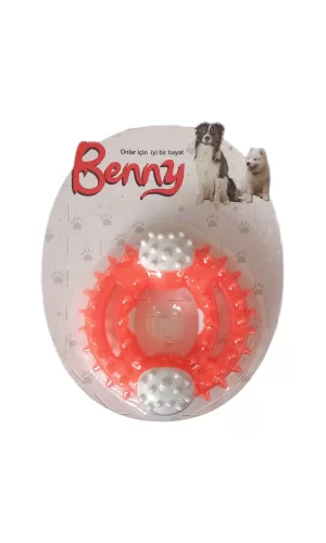 Benny Diş Kaşıma Köpek Oyuncağı Yuvarlak 9,5 cm Turuncu