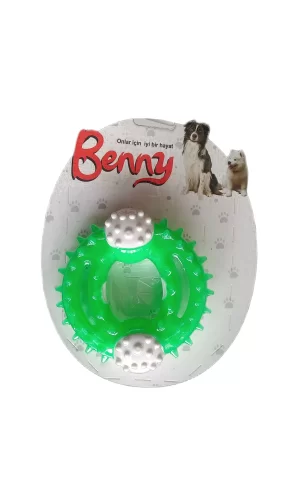 Benny Diş Kaşıma Köpek Oyuncağı Yuvarlak 9,5 cm Yeşil