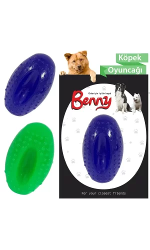 Benny Köpek Oyuncağı Sert Elips Top 8 x 4.5 cm Çeşitli Renklerde