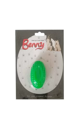 Benny Köpek Oyuncağı Sert Elips Top 8 x 4.5 cm Yeşil