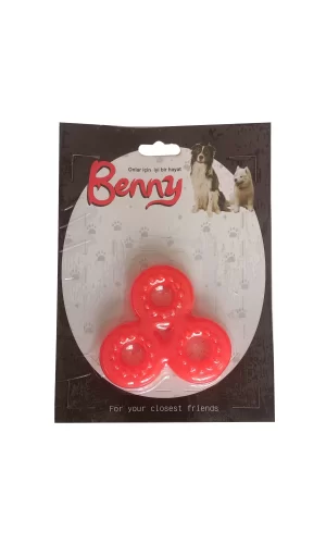 Benny Köpek Oyuncağı Üçlü Halka 9 x 9 cm Kırmızı