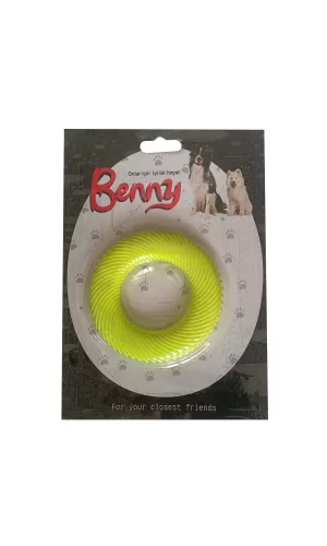 Benny Köpek Oyuncağı Yuvarlak 9,5 cm Sarı
