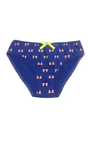 Berrak Kadın için Saks Renk Kurdele Süslemeli Bikini 11103