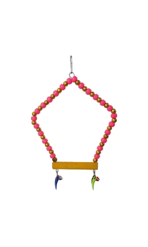 Beşgen Çanlı Muhabbet Kuşu Salıncağı 7-14 cm Renkli