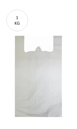 Beyaz Atlet Poşet Büyük Boy 32x57 cm Takriben 72 Adet 1 Kg