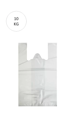 Beyaz Atlet Poşet Küçük Boy 25x45 cm Takriben 1.110 Adet 10 Kg