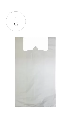 Beyaz Atlet Poşet Mini Boy 20x34 cm Takriben 235 Adet 1 Kg