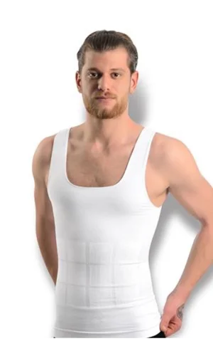 Beyaz Erkek Dikişsiz Vücut Toparlayıcı Korse - 740
