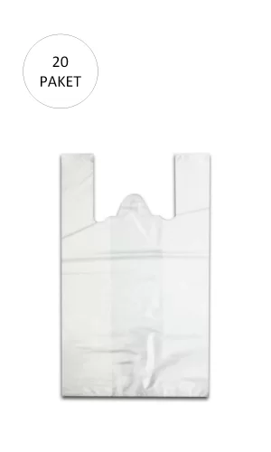Beyaz Hışır Atlet Poşet Mini Boy 22x31 cm 20 Paket Takriben 10.000 Adet