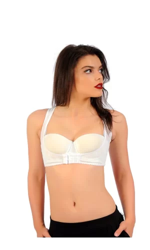 Beyaz Kadın Sırt Toparlayıcı Göğüs Dikleştirici Korse - 795