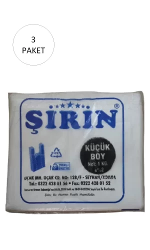 Beyaz Kalın Atlet Poşet Küçük Boy 25x45 Cm 1 Kg 3 Paket (Takriben 330 Adet)