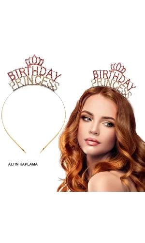 Birthday Princess Kristal Taç – Altın Kaplama
