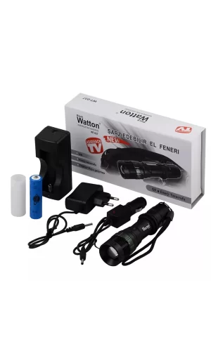 Black Wt-037-şarjlı Zoomlu Acil Durum Feneri