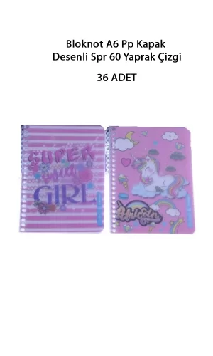 Bloknot A6 Pp Kapak Desenli Spr 60 Yaprak Çizgi