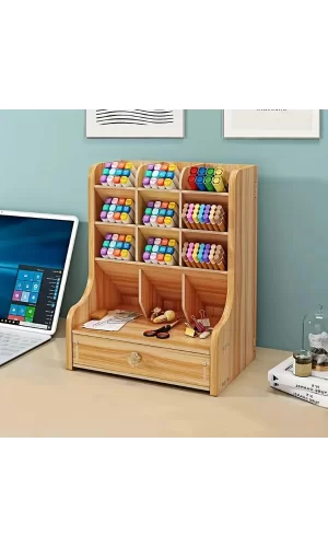 Bölmeli ve Çekmeceli Ahşap Organizer
