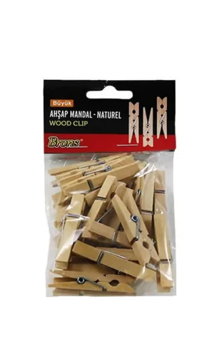 Brons BR-907 Büyük Natural Ahşap Mandal