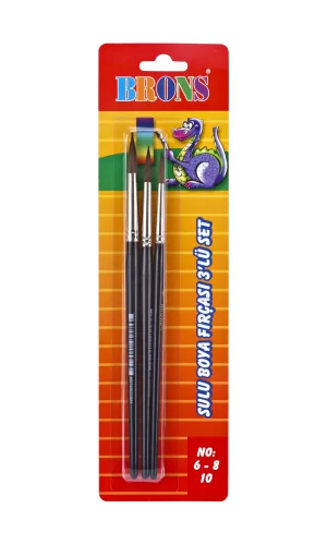 Brons Sulu Boya Fırça 3lü Set