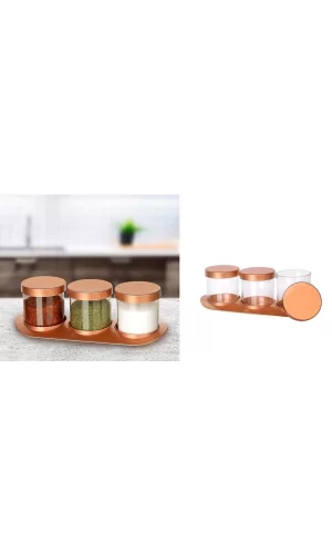 Bronz Baharat Seti Lüx 3lü Set