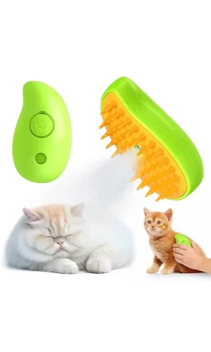 Buharlı Yumuşak Silikon Uçlu Kedi - Köpek Tüy Tarama Tarağı Yıkama Tımar Fırçası