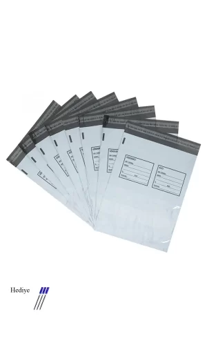 Büyük Boy Cepli Kargo Poşeti 35x45+5 cm - 100 Adet (40+40=80 Mikron)