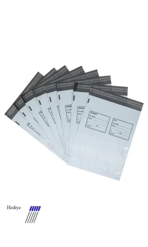 Büyük Boy Cepli Kargo Poşeti 35x45+5 cm - 300 Adet (40+40=80 Mikron)