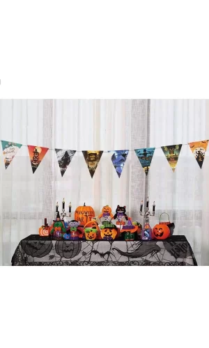 Cadılar Bayramı Halloween Flama Bayrak Banner Süs 8 Li 3 Metre