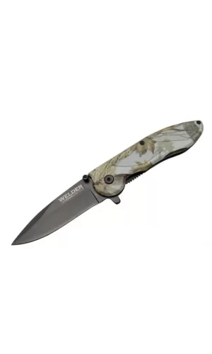 Çakı Yaprak Desenli 19,5 Cm Yarı Otomatik , Kemerlikli
