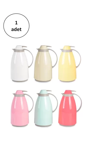 Cam Pastel Karışık Renkli 1 Lt Termos 1 Adet-Royaleks-CRM6001