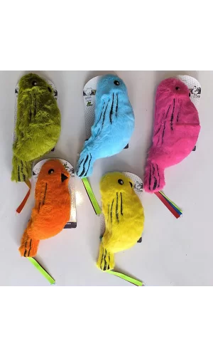 Catnipli Zilli  Peluş Kuş Kedi Köpek  Oyuncağı Çeşitli Renklerde 8 cm x 30 cm