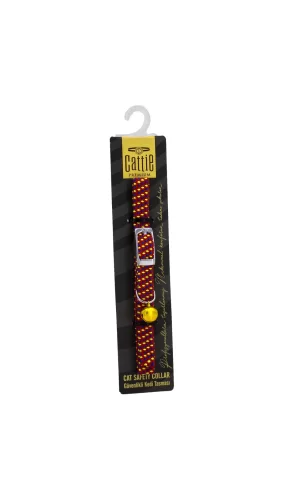 Cattie Ayarlanabilir Elastik Kedi Boyun Tasması 1 cm x 30 cm Kırmızı