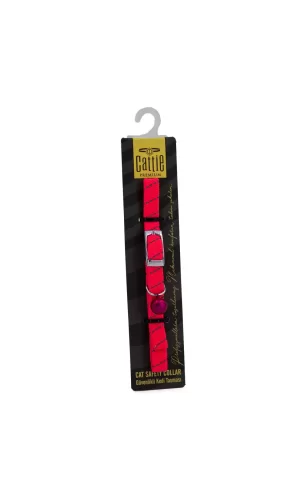 Cattie Ayarlanabilir Elastik Kedi Boyun Tasması 1 cm x 30 cm Pembe