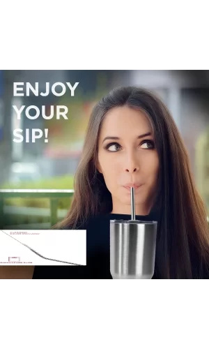 Çelik Pipet Paslanmaz Çelik Metal Meşrubat Pipeti Ve Pipet Temizleme Fırçası Seti 5 Parça