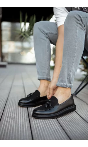 CH002 CST Loafer Pelle Erkek Ayakkabı SIYAH