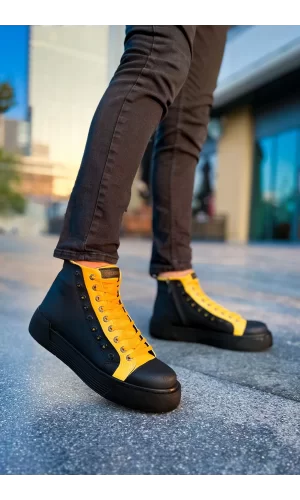 CH167 GST Blazer Erkek Bot SIYAH - SARI