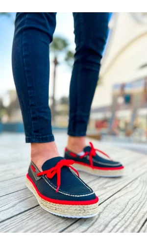 CH311 Espadril Erkek Ayakkabı SIYAH - KIRMIZI