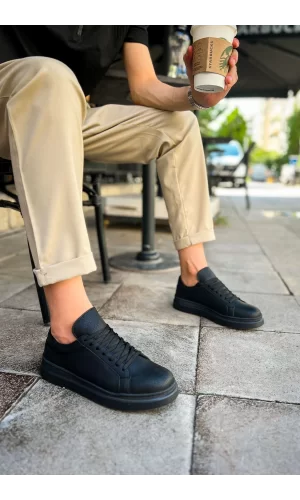 CH979 Santoni CRT Spor Erkek Ayakkabı SIYAH