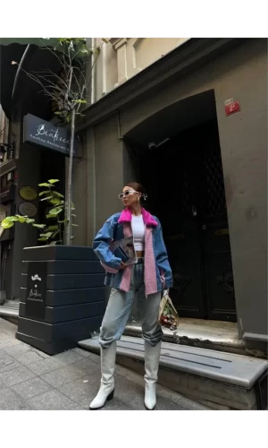 CHANEL GARNİLİ KOT MONT - Fuşya