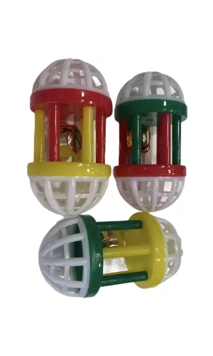 Çıngıraklı Elips Kedi Oyun Topu 8 cm 3 lü set