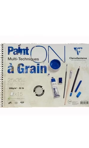 Claırefontaıne Resim Defteri Paınt-On A Graın Çizim Blok 15 YP 25x35 CM 200 GR