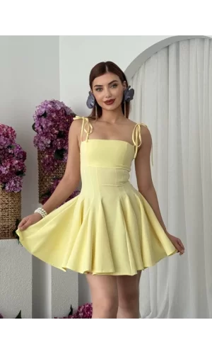 Clara Askılı Mini Elbise