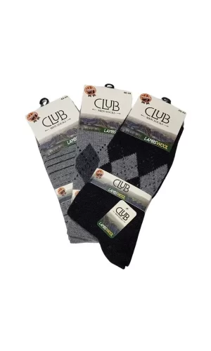 Club Lamswool Yün Erkek Kışlık Çorap 3 Adet
