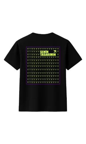 Çocuk Arka Sizin Tasarımınız Basic Tshirt - Siyah